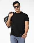 Black and white Neck Solid T-Shirt ( Pack Of 2 )